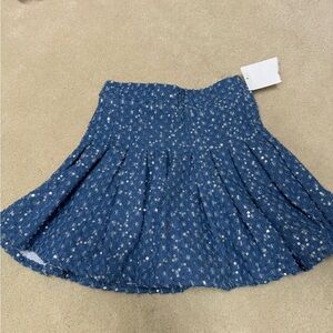 Lola + The Boys Sequin Denim Pleated Skirt 4T Girls Blue Sparkle Cotton